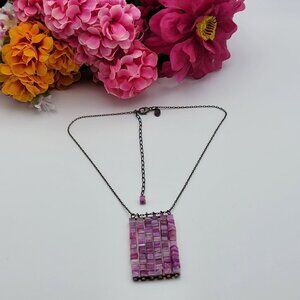Sherzada Sterling Silver 925 Pink Tourmaline Pendant Necklace 18" Adj.